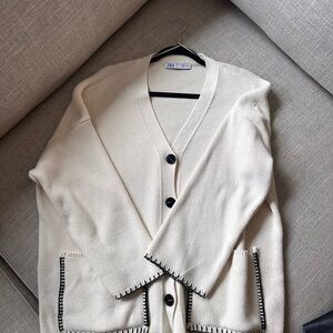 Zara Cream Knit with Black Accents